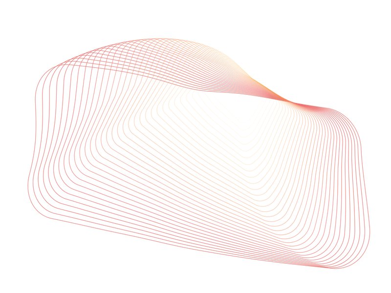 An abstract vector image using fine lines and subtle shades of blue, red and yellow