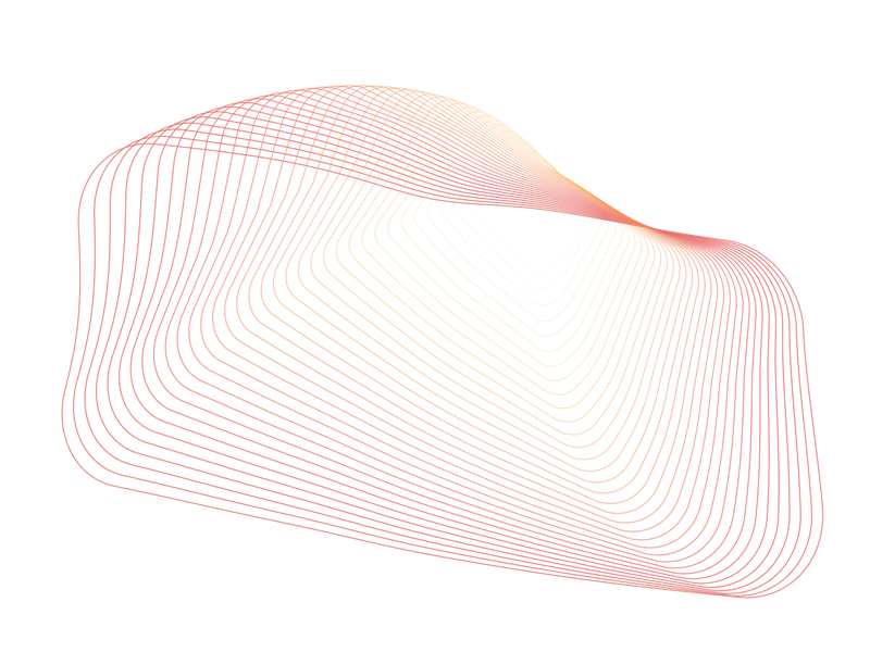 An abstract vector image using fine lines and subtle shades of blue, red and yellow