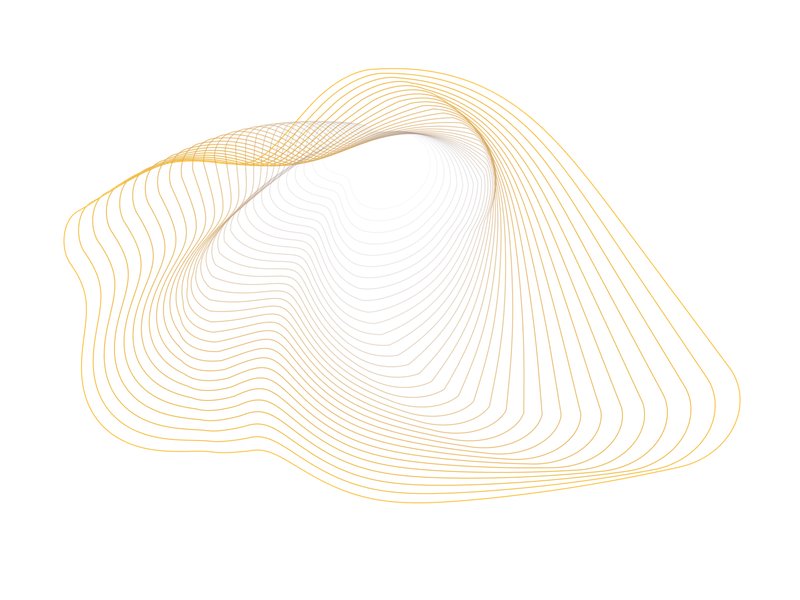 An abstract vector image using fine lines and subtle shades of blue, red and yellow