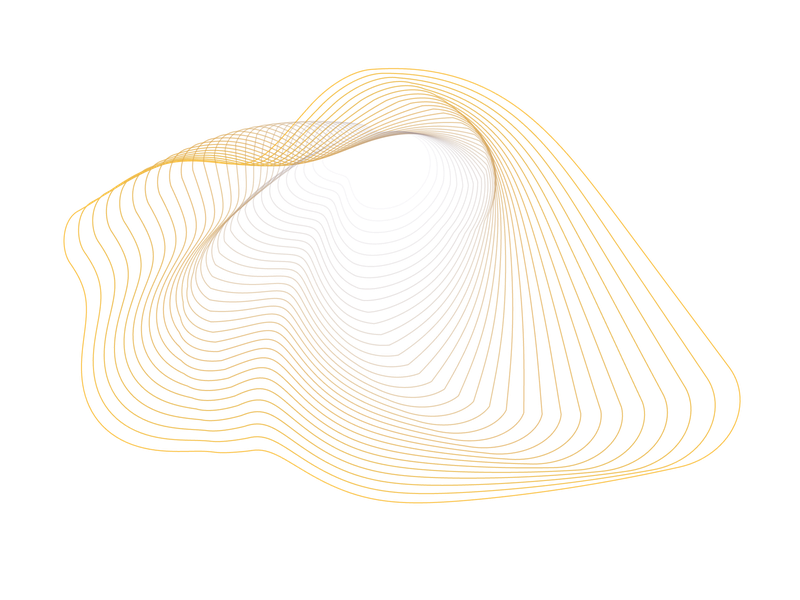 An abstract vector image using fine lines and subtle shades of blue, red and yellow