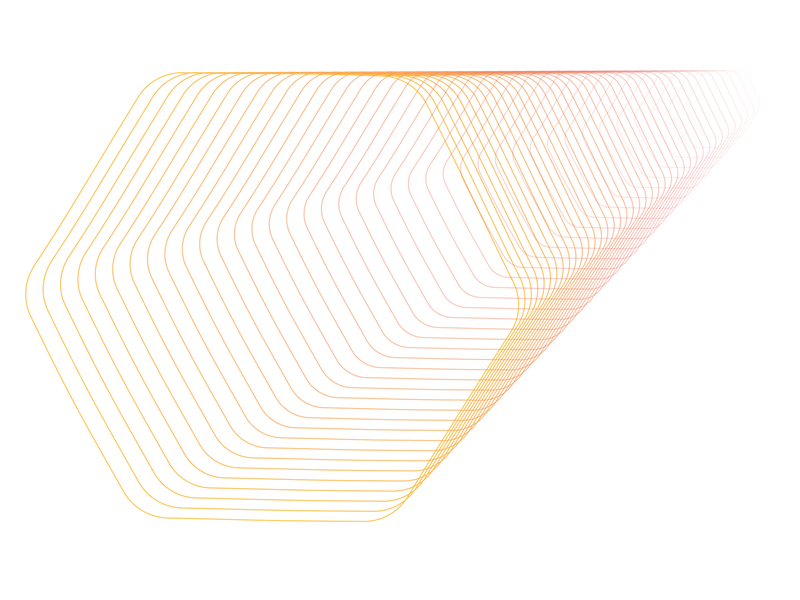 An abstract vector image using fine lines and subtle shades of blue, red and yellow