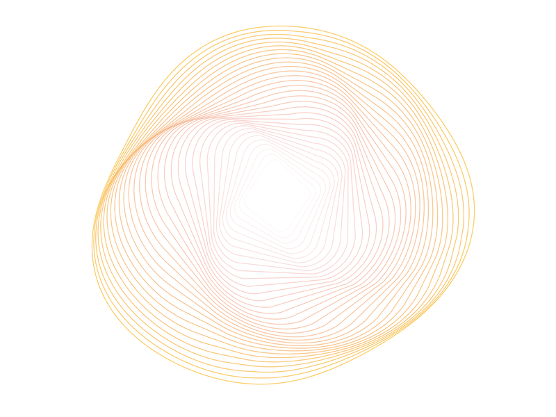 An abstract vector image using fine lines and subtle shades of blue, red and yellow