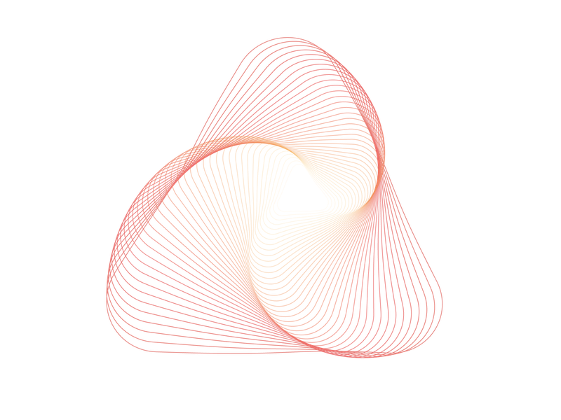 An abstract vector image using fine lines and subtle shades of blue, red and yellow